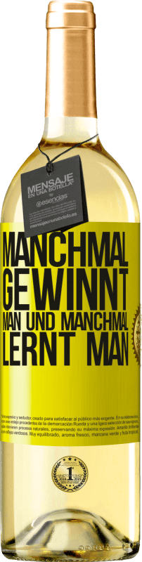 29,95 € | Weißwein WHITE Ausgabe Manchmal gewinnt man und manchmal lernt man Gelbes Etikett. Anpassbares Etikett Junger Wein Ernte 2024 Verdejo