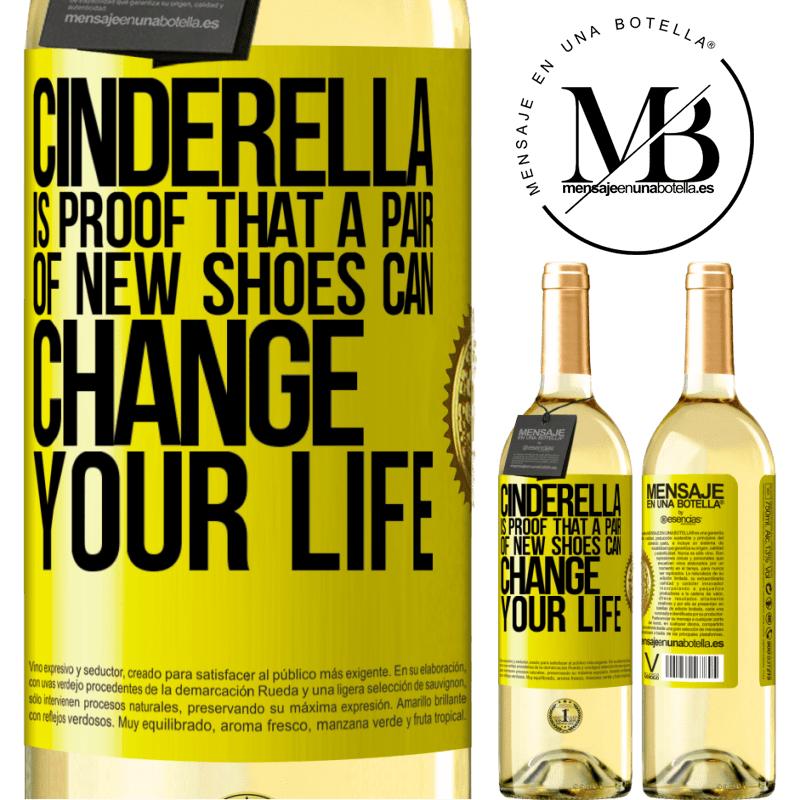 29,95 € Free Shipping | White Wine WHITE Edition Cinderella is proof that a pair of new shoes can change your life Yellow Label. Customizable label Young wine Harvest 2022 Verdejo