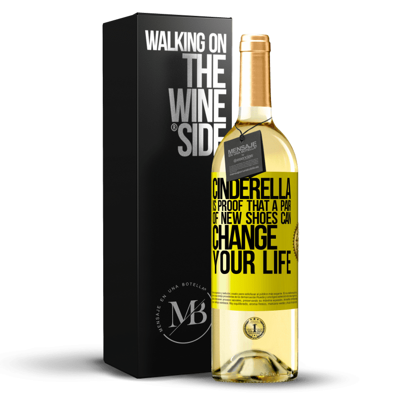29,95 € Free Shipping | White Wine WHITE Edition Cinderella is proof that a pair of new shoes can change your life Yellow Label. Customizable label Young wine Harvest 2024 Verdejo
