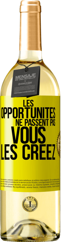 29,95 € | Vin blanc Édition WHITE Les opportunités ne passent pas. Vous les créez Étiquette Jaune. Étiquette personnalisable Vin jeune Récolte 2024 Verdejo