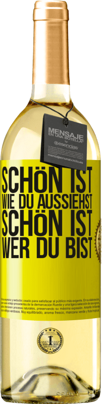 29,95 € | Weißwein WHITE Ausgabe Schön ist, wie du aussiehst, schön ist, wer du bist Gelbes Etikett. Anpassbares Etikett Junger Wein Ernte 2023 Verdejo