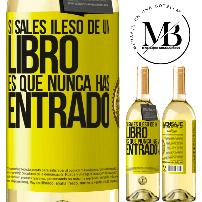 29,95 € Envoi gratuit | Vin blanc Édition WHITE Si vous laissez un livre indemne, vous n'êtes jamais entré Étiquette Jaune. Étiquette personnalisable Vin jeune Récolte 2022 Verdejo