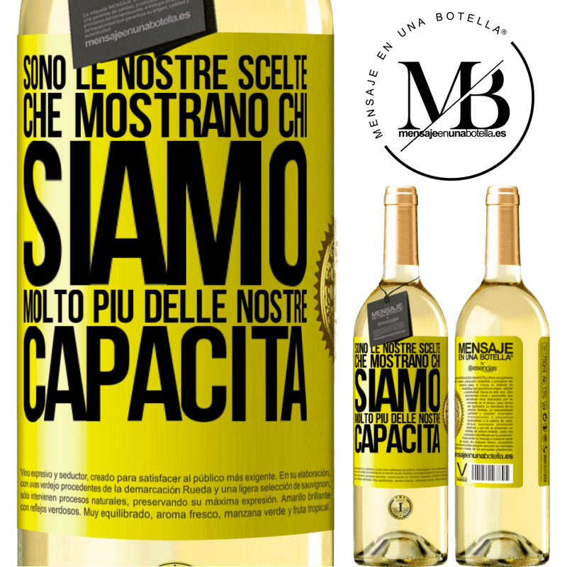 29,95 € Spedizione Gratuita | Vino bianco Edizione WHITE Sono le nostre scelte che mostrano chi siamo, molto più delle nostre capacità Etichetta Gialla. Etichetta personalizzabile Vino giovane Raccogliere 2023 Verdejo