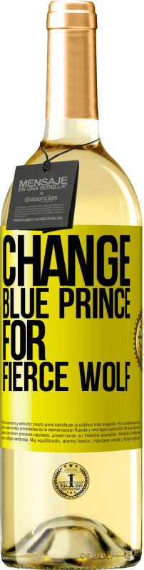 24,95 € Free Shipping | White Wine WHITE Edition Change blue prince for fierce wolf Yellow Label. Customizable label Young wine Harvest 2021 Verdejo