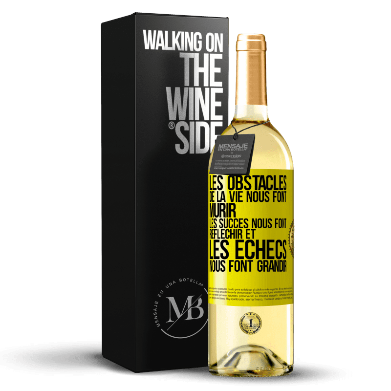29,95 € Envoi gratuit | Vin blanc Édition WHITE Les obstacles de la vie nous font mûrir, les succès nous font réfléchir et les échecs nous font grandir Étiquette Jaune. Étiquette personnalisable Vin jeune Récolte 2025 Verdejo
