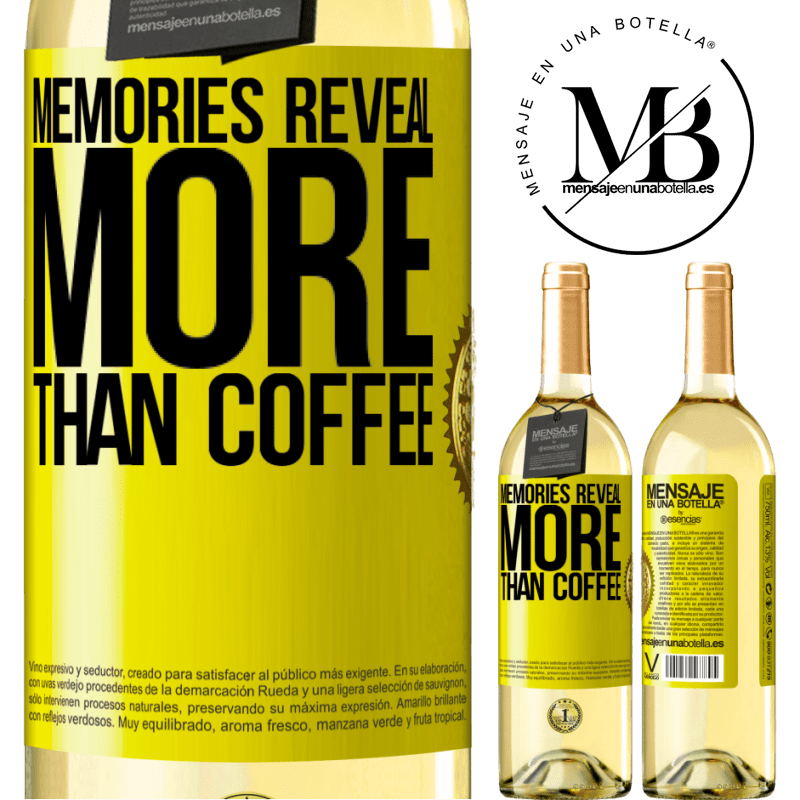 29,95 € Free Shipping | White Wine WHITE Edition Memories reveal more than coffee Yellow Label. Customizable label Young wine Harvest 2022 Verdejo