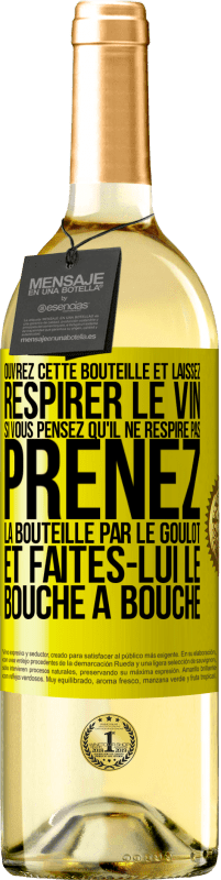 29,95 € Envoi gratuit | Vin blanc Édition WHITE Ouvrez cette bouteille et laissez respirer le vin. Si vous pensez qu'il ne respire pas prenez la bouteille par le goulot et fait Étiquette Jaune. Étiquette personnalisable Vin jeune Récolte 2025 Verdejo