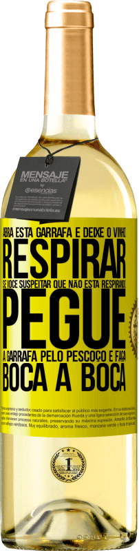 29,95 € | Vinho branco Edição WHITE Abra esta garrafa e deixe o vinho respirar. Se você suspeitar que não está respirando, pegue a garrafa pelo pescoço e faça Etiqueta Amarela. Etiqueta personalizável Vinho jovem Colheita 2025 Verdejo