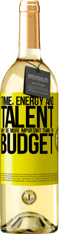 «Time, energy and talent may be more important than the budget» WHITE Edition