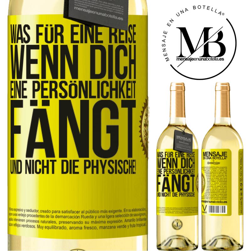 29,95 € Kostenloser Versand | Weißwein WHITE Ausgabe Was für ein Abenteuer, wenn man von der Persönlichkeit eines Menschen und nicht dem Aussehen gefangen wird! Gelbes Etikett. Anpassbares Etikett Junger Wein Ernte 2024 Verdejo