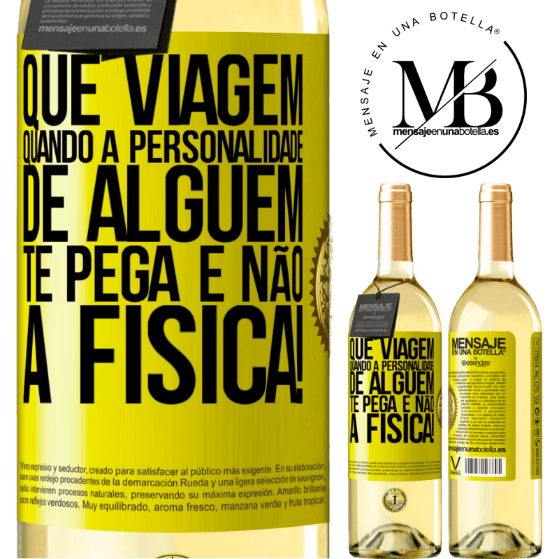 29,95 € Envio grátis | Vinho branco Edição WHITE que viagem quando a personalidade de alguém te pega e não a física! Etiqueta Amarela. Etiqueta personalizável Vinho jovem Colheita 2024 Verdejo