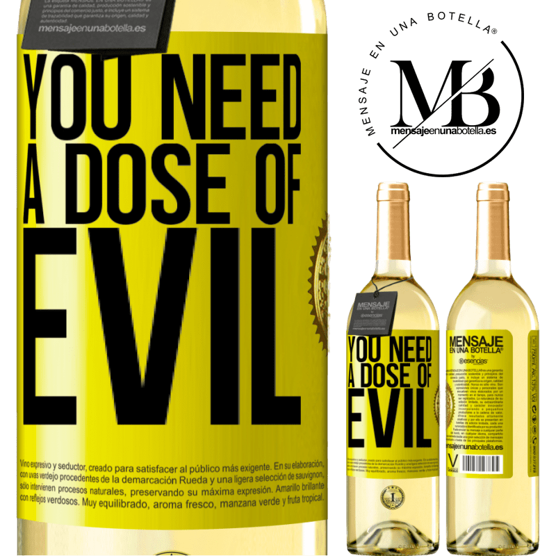 29,95 € Free Shipping | White Wine WHITE Edition You need a dose of evil Yellow Label. Customizable label Young wine Harvest 2022 Verdejo