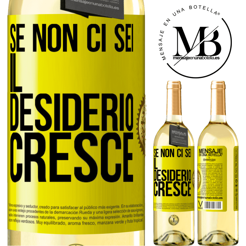 29,95 € Spedizione Gratuita | Vino bianco Edizione WHITE Se non ci sei, il desiderio cresce Etichetta Gialla. Etichetta personalizzabile Vino giovane Raccogliere 2024 Verdejo