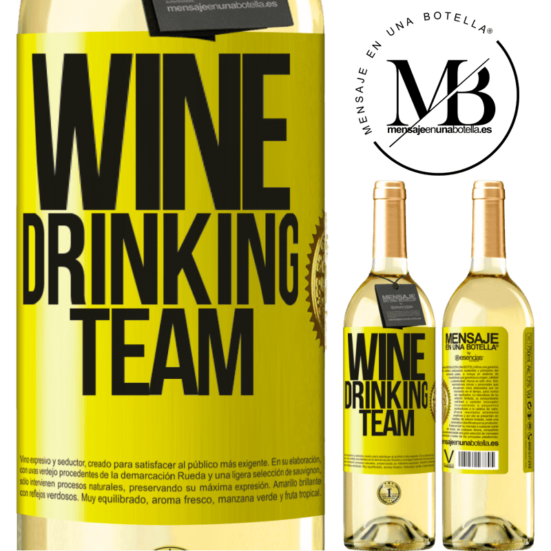 29,95 € Envoi gratuit | Vin blanc Édition WHITE Wine drinking team Étiquette Jaune. Étiquette personnalisable Vin jeune Récolte 2022 Verdejo