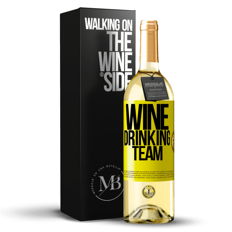 29,95 € Envio grátis | Vinho branco Edição WHITE Wine drinking team Etiqueta Amarela. Etiqueta personalizável Vinho jovem Colheita 2024 Verdejo