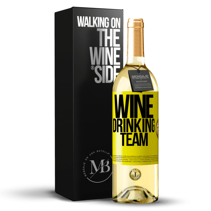 29,95 € Envio grátis | Vinho branco Edição WHITE Wine drinking team Etiqueta Amarela. Etiqueta personalizável Vinho jovem Colheita 2025 Verdejo