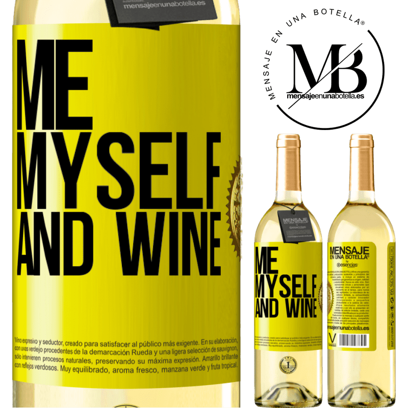 29,95 € Free Shipping | White Wine WHITE Edition Me, myself and wine Yellow Label. Customizable label Young wine Harvest 2022 Verdejo