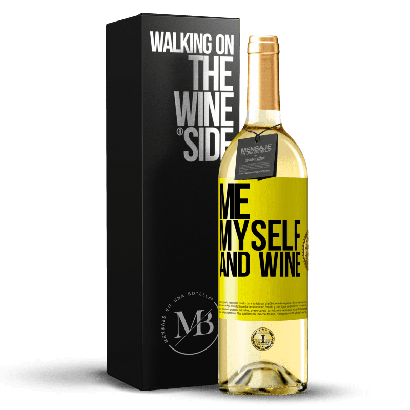 29,95 € Бесплатная доставка | Белое вино Издание WHITE Me, myself and wine Желтая этикетка. Настраиваемая этикетка Молодое вино Урожай 2024 Verdejo