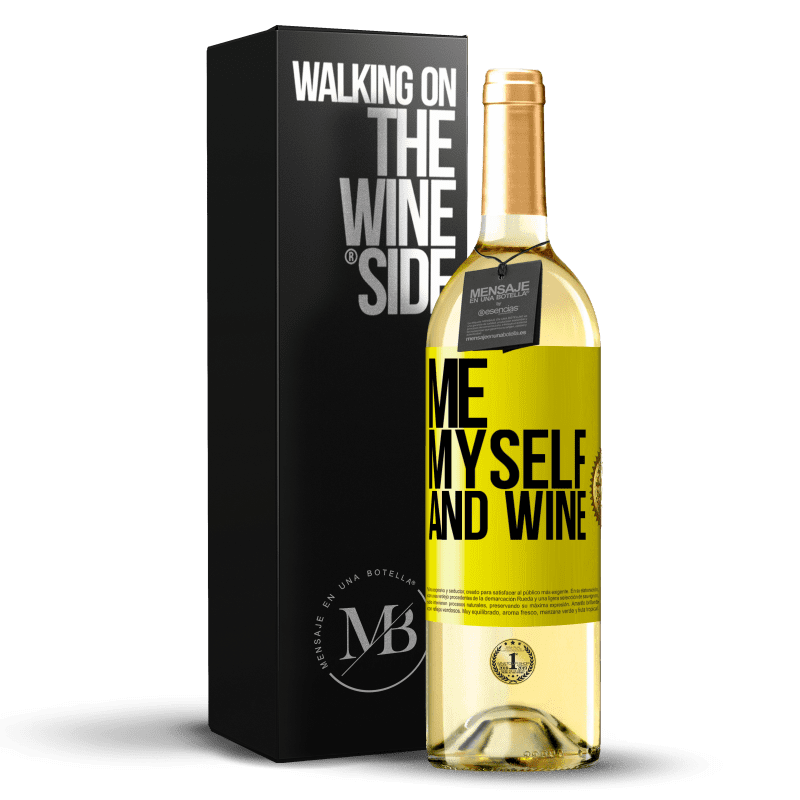 29,95 € 送料無料 | 白ワイン WHITEエディション Me, myself and wine 黄色のラベル. カスタマイズ可能なラベル 若いワイン 収穫 2023 Verdejo