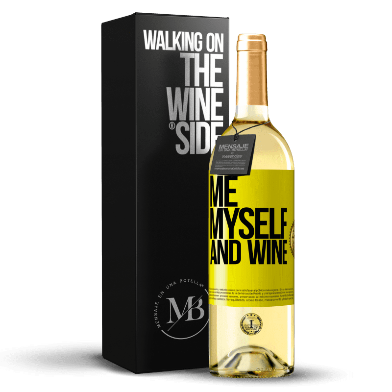 29,95 € Envío gratis | Vino Blanco Edición WHITE Me, myself and wine Etiqueta Amarilla. Etiqueta personalizable Vino joven Cosecha 2023 Verdejo