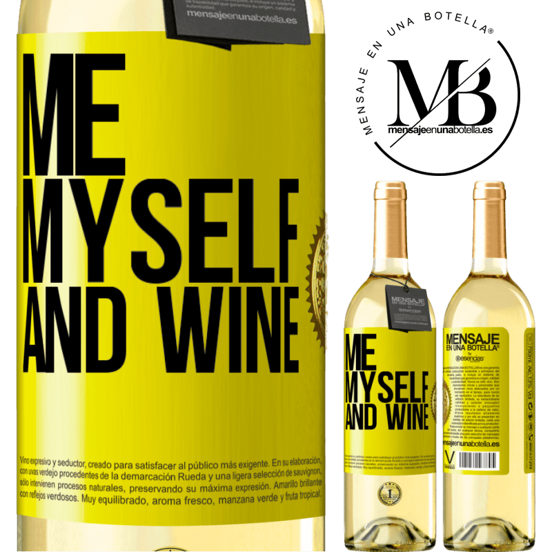 29,95 € Spedizione Gratuita | Vino bianco Edizione WHITE Me, myself and wine Etichetta Gialla. Etichetta personalizzabile Vino giovane Raccogliere 2023 Verdejo