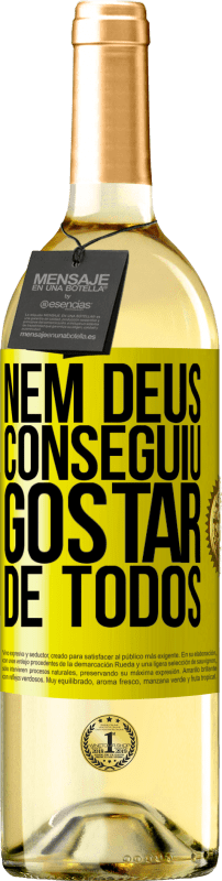 29,95 € | Vinho branco Edição WHITE Nem Deus conseguiu gostar de todos Etiqueta Amarela. Etiqueta personalizável Vinho jovem Colheita 2024 Verdejo