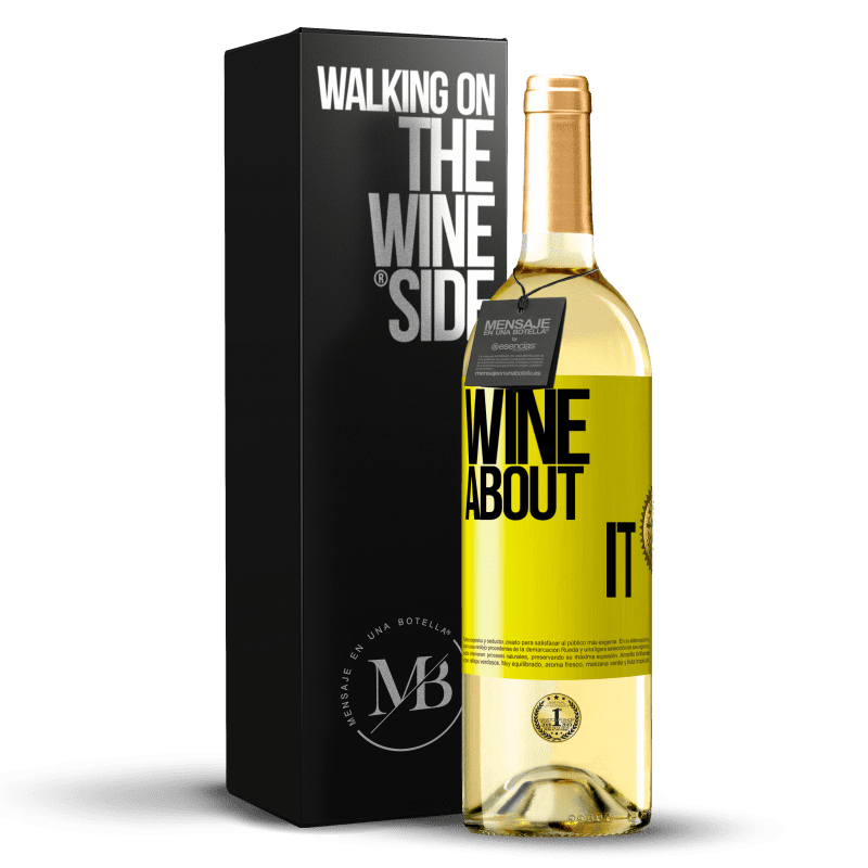 29,95 € 送料無料 | 白ワイン WHITEエディション Wine about it 黄色のラベル. カスタマイズ可能なラベル 若いワイン 収穫 2023 Verdejo