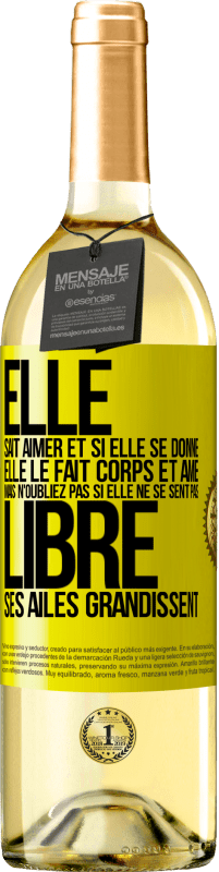 29,95 € | Vin blanc Édition WHITE Elle sait aimer et si elle se donne, elle le fait corps et âme. Mais n'oubliez pas si elle ne se sent pas libre, ses ailes grand Étiquette Jaune. Étiquette personnalisable Vin jeune Récolte 2024 Verdejo