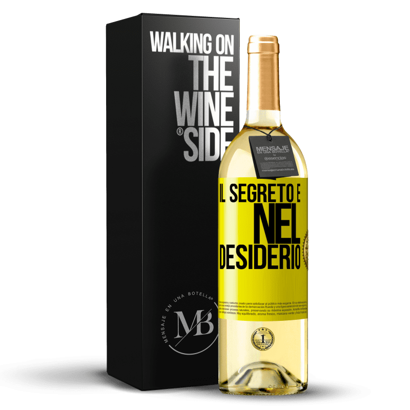 29,95 € Spedizione Gratuita | Vino bianco Edizione WHITE Il segreto è nel desiderio Etichetta Gialla. Etichetta personalizzabile Vino giovane Raccogliere 2024 Verdejo