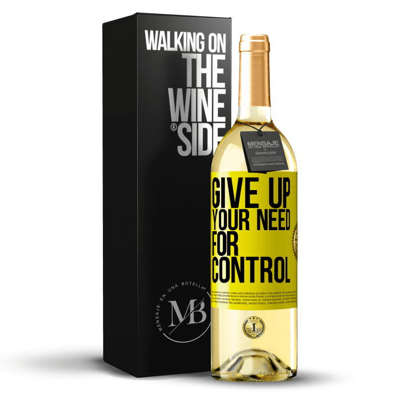 29,95 € 免费送货 | 白葡萄酒 WHITE版 Give up your need for control 黄色标签. 可自定义的标签 青年酒 收成 2024 Verdejo