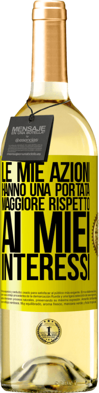29,95 € | Vino bianco Edizione WHITE Le mie azioni hanno una portata maggiore rispetto ai miei interessi Etichetta Gialla. Etichetta personalizzabile Vino giovane Raccogliere 2025 Verdejo