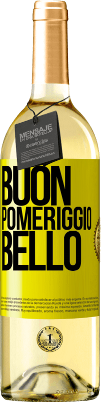 29,95 € Spedizione Gratuita | Vino bianco Edizione WHITE Buon pomeriggio, bello Etichetta Gialla. Etichetta personalizzabile Vino giovane Raccogliere 2023 Verdejo