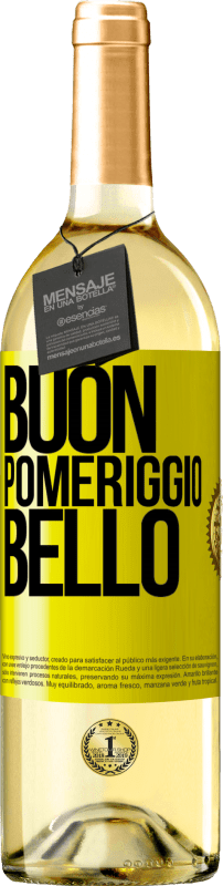 29,95 € Spedizione Gratuita | Vino bianco Edizione WHITE Buon pomeriggio, bello Etichetta Gialla. Etichetta personalizzabile Vino giovane Raccogliere 2025 Verdejo
