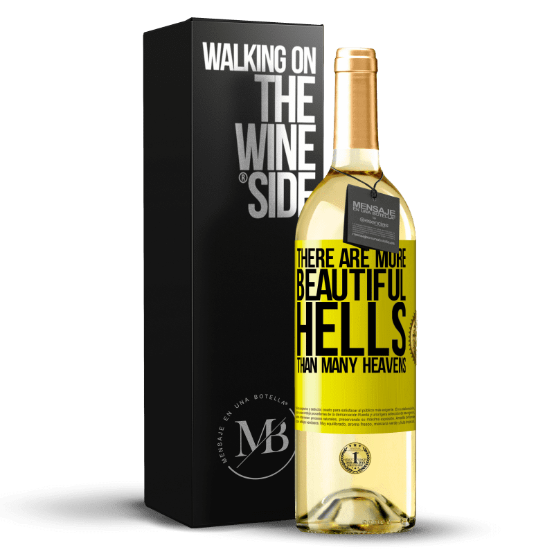 29,95 € Бесплатная доставка | Белое вино Издание WHITE Есть более красивые ады, чем много небес Желтая этикетка. Настраиваемая этикетка Молодое вино Урожай 2023 Verdejo