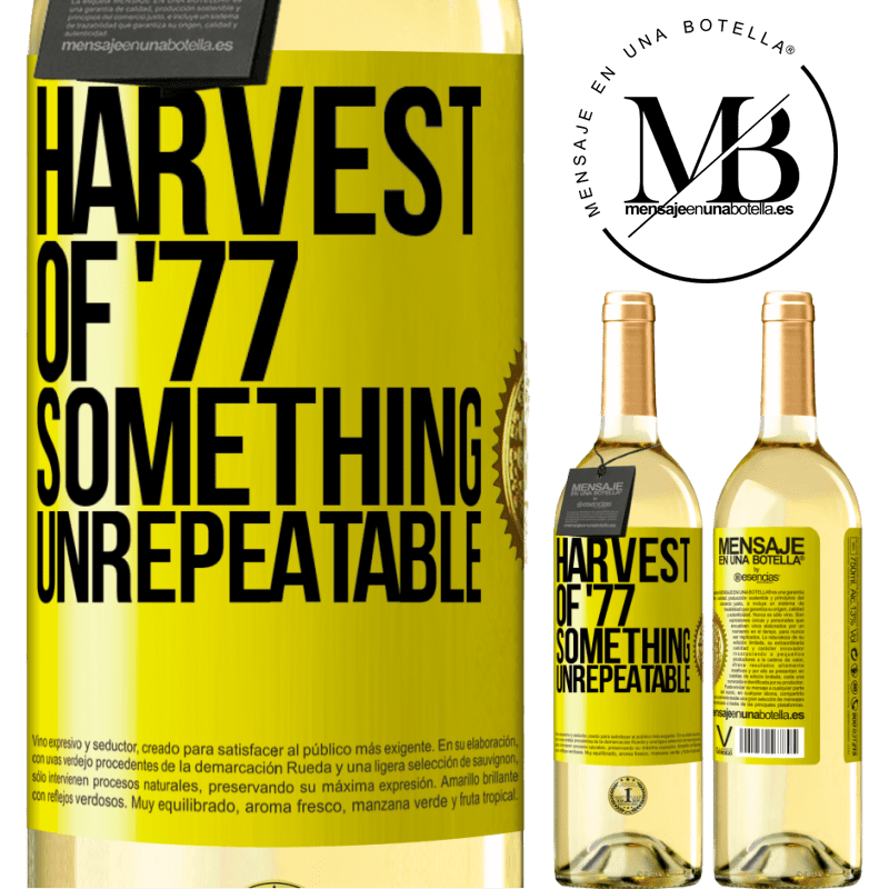 29,95 € Free Shipping | White Wine WHITE Edition Harvest of '77, something unrepeatable Yellow Label. Customizable label Young wine Harvest 2024 Verdejo