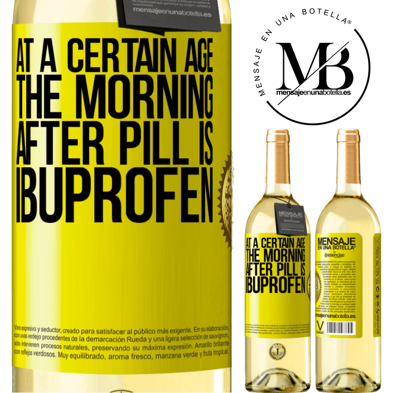 29,95 € Free Shipping | White Wine WHITE Edition At a certain age, the morning after pill is ibuprofen Yellow Label. Customizable label Young wine Harvest 2023 Verdejo