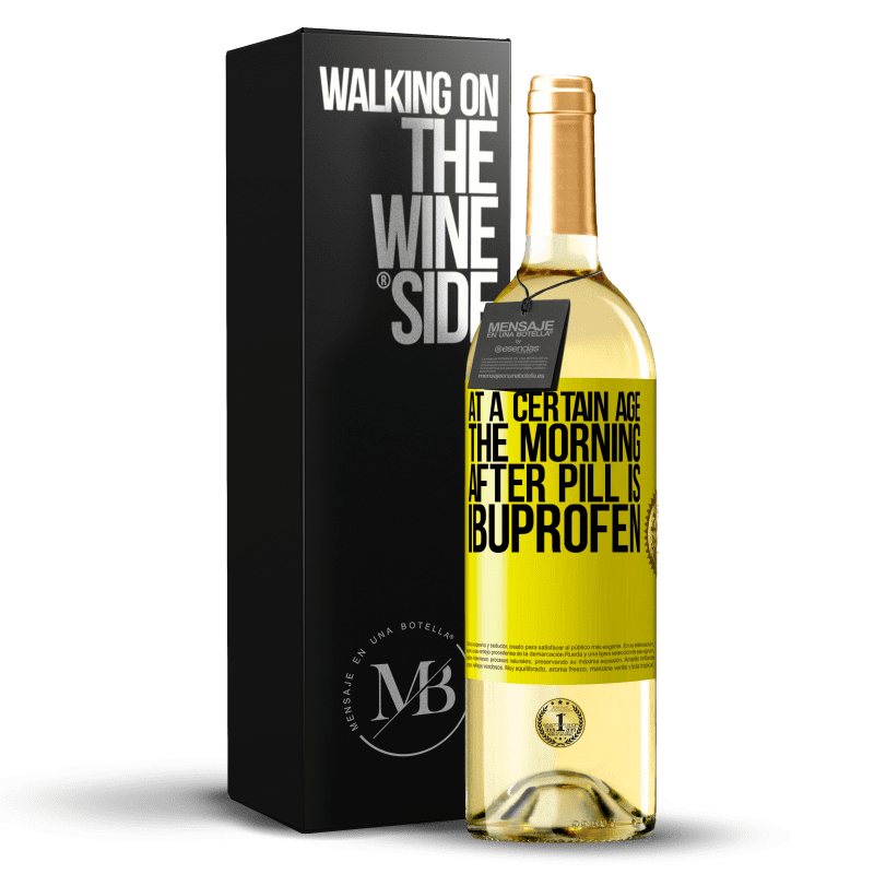 29,95 € Free Shipping | White Wine WHITE Edition At a certain age, the morning after pill is ibuprofen Yellow Label. Customizable label Young wine Harvest 2023 Verdejo