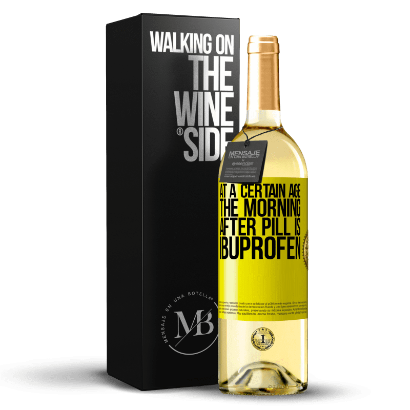 29,95 € Free Shipping | White Wine WHITE Edition At a certain age, the morning after pill is ibuprofen Yellow Label. Customizable label Young wine Harvest 2024 Verdejo