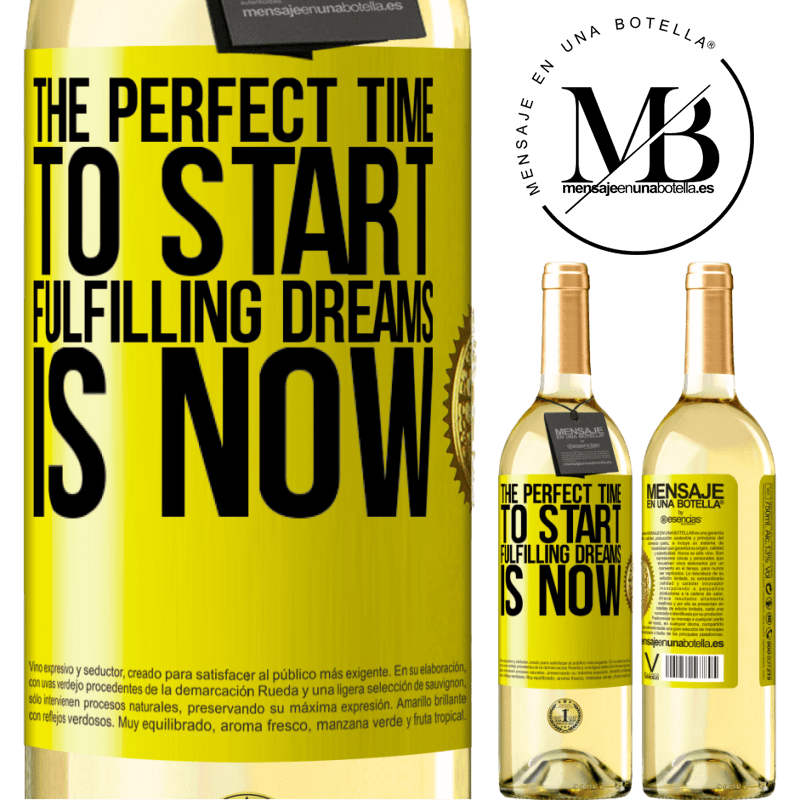 29,95 € Free Shipping | White Wine WHITE Edition The perfect time to start fulfilling dreams is now Yellow Label. Customizable label Young wine Harvest 2022 Verdejo