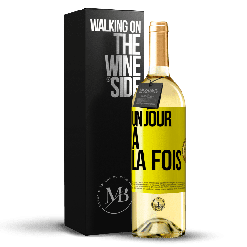 29,95 € Envoi gratuit | Vin blanc Édition WHITE Un jour à la fois Étiquette Jaune. Étiquette personnalisable Vin jeune Récolte 2023 Verdejo
