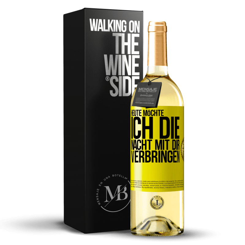 29,95 € Kostenloser Versand | Weißwein WHITE Ausgabe Heute möchte ich die Nacht mit dir verbringen Gelbes Etikett. Anpassbares Etikett Junger Wein Ernte 2023 Verdejo