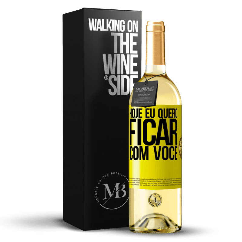 29,95 € Envio grátis | Vinho branco Edição WHITE Hoje eu quero ficar com você Etiqueta Amarela. Etiqueta personalizável Vinho jovem Colheita 2024 Verdejo