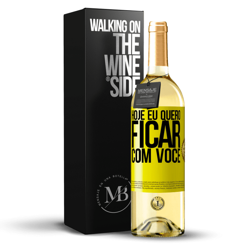 29,95 € Envio grátis | Vinho branco Edição WHITE Hoje eu quero ficar com você Etiqueta Amarela. Etiqueta personalizável Vinho jovem Colheita 2025 Verdejo