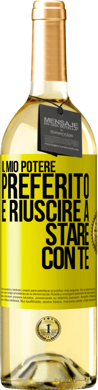 29,95 € | Vino bianco Edizione WHITE Il mio potere preferito è riuscire a stare con te Etichetta Gialla. Etichetta personalizzabile Vino giovane Raccogliere 2023 Verdejo