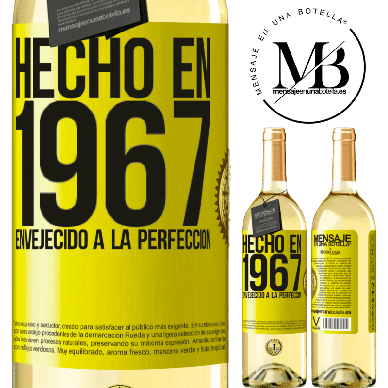 29,95 € Envoi gratuit | Vin blanc Édition WHITE Fabriqué en 1967. Vieilli à la perfection Étiquette Jaune. Étiquette personnalisable Vin jeune Récolte 2022 Verdejo