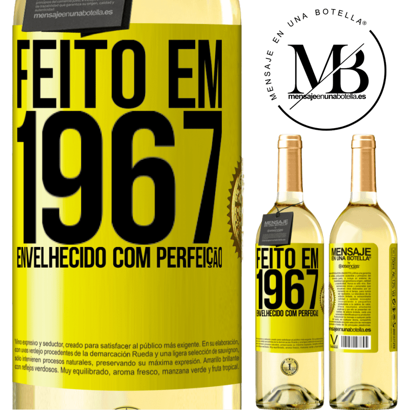29,95 € Envio grátis | Vinho branco Edição WHITE Feito em 1967. Envelhecido com perfeição Etiqueta Amarela. Etiqueta personalizável Vinho jovem Colheita 2024 Verdejo