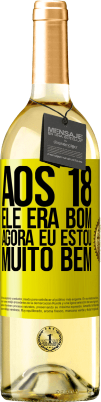 29,95 € | Vinho branco Edição WHITE Aos 18 ele era bom. Agora eu estou muito bem Etiqueta Amarela. Etiqueta personalizável Vinho jovem Colheita 2024 Verdejo