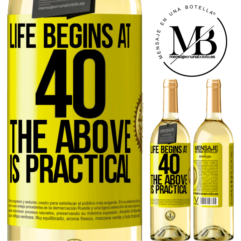 29,95 € Free Shipping | White Wine WHITE Edition Life begins at 40. The above is practical Yellow Label. Customizable label Young wine Harvest 2022 Verdejo