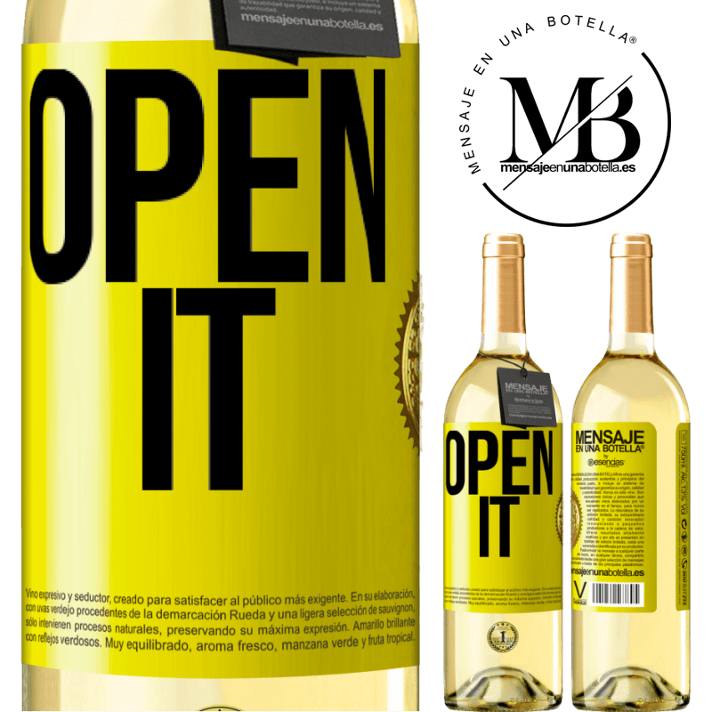29,95 € Free Shipping | White Wine WHITE Edition Open it Yellow Label. Customizable label Young wine Harvest 2022 Verdejo