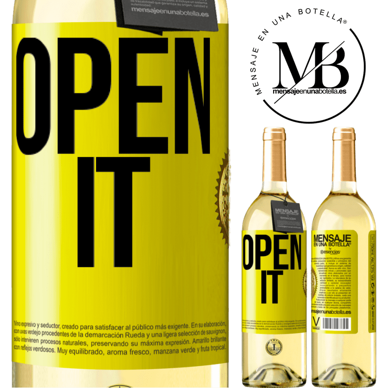 29,95 € Free Shipping | White Wine WHITE Edition Open it Yellow Label. Customizable label Young wine Harvest 2024 Verdejo